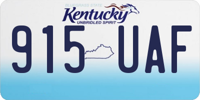 KY license plate 915UAF