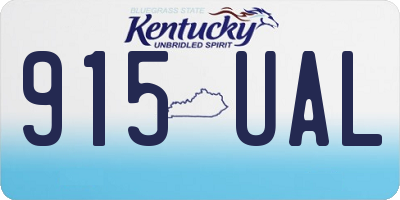 KY license plate 915UAL