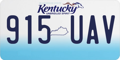 KY license plate 915UAV