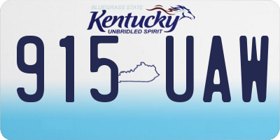 KY license plate 915UAW