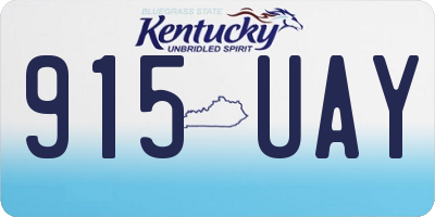 KY license plate 915UAY