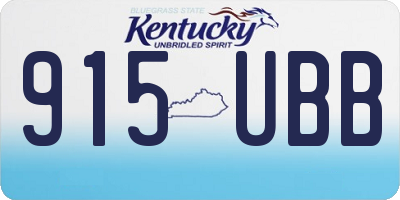 KY license plate 915UBB