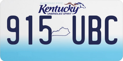KY license plate 915UBC