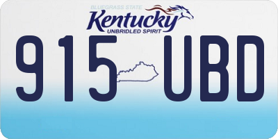 KY license plate 915UBD