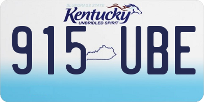 KY license plate 915UBE