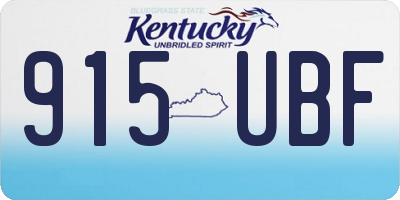 KY license plate 915UBF