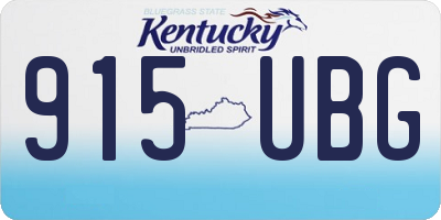 KY license plate 915UBG