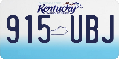 KY license plate 915UBJ