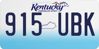 KY license plate 915UBK