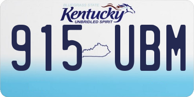 KY license plate 915UBM