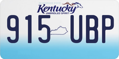 KY license plate 915UBP