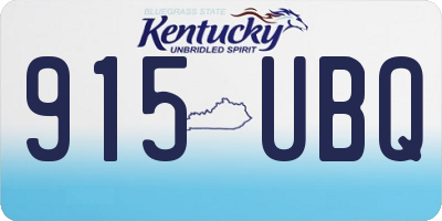 KY license plate 915UBQ