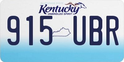 KY license plate 915UBR