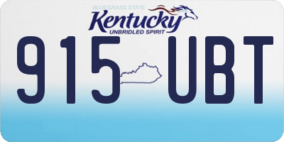 KY license plate 915UBT