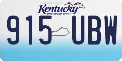 KY license plate 915UBW