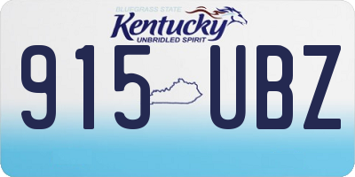 KY license plate 915UBZ