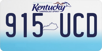 KY license plate 915UCD