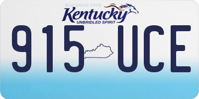 KY license plate 915UCE