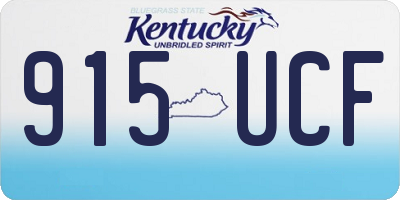 KY license plate 915UCF