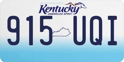 KY license plate 915UQI