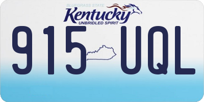 KY license plate 915UQL