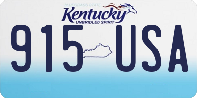 KY license plate 915USA