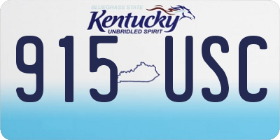 KY license plate 915USC