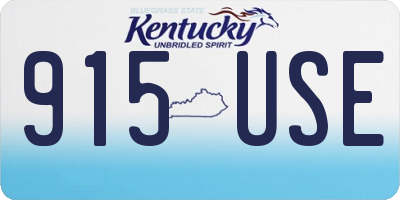 KY license plate 915USE