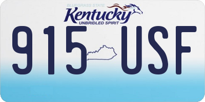 KY license plate 915USF