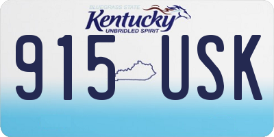 KY license plate 915USK