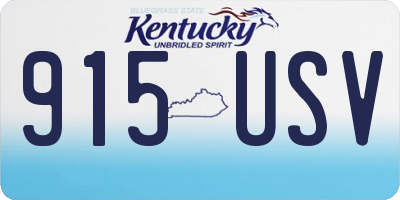 KY license plate 915USV