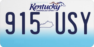 KY license plate 915USY