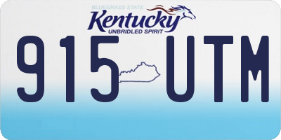 KY license plate 915UTM