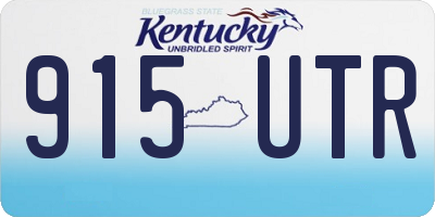 KY license plate 915UTR