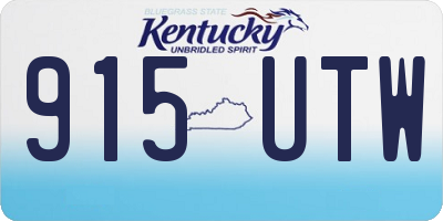 KY license plate 915UTW
