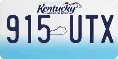 KY license plate 915UTX