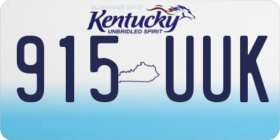 KY license plate 915UUK