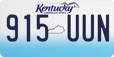 KY license plate 915UUN