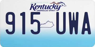 KY license plate 915UWA