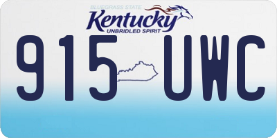 KY license plate 915UWC
