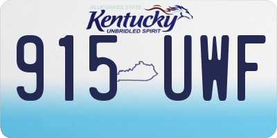 KY license plate 915UWF
