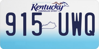 KY license plate 915UWQ