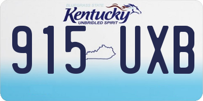 KY license plate 915UXB