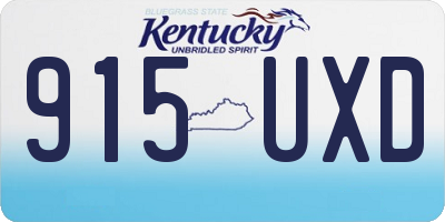 KY license plate 915UXD