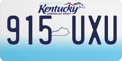 KY license plate 915UXU