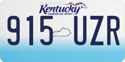 KY license plate 915UZR