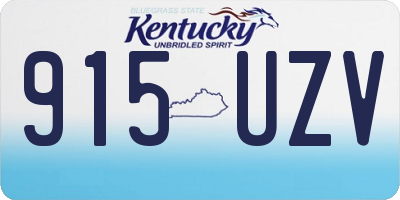 KY license plate 915UZV