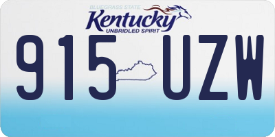 KY license plate 915UZW