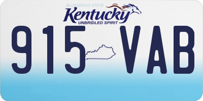 KY license plate 915VAB
