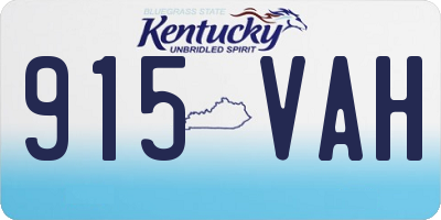 KY license plate 915VAH